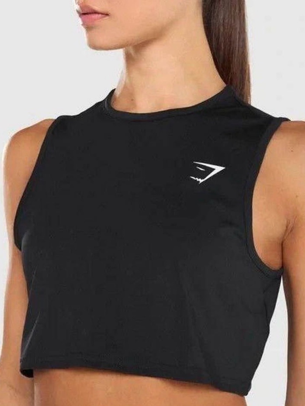 Gymshark Training Crop Tank Womenโs Small Black Cropped Workout Top